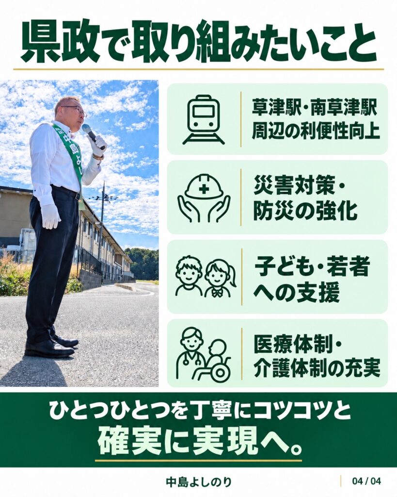 県政で取り組みたいこと